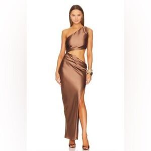 NICHOLAS Raya One Shoulder Asymmetrical Gown in Desert size 2 NWOT